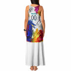Personalised Brisbane Lions Football Tank Maxi Dress Australia City Skyline Graphic Fierce Mascot Art