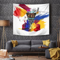 Personalised Brisbane Lions Football Tapestry Australia City Skyline Graphic Fierce Mascot Art