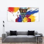 Personalised Brisbane Lions Football Tapestry Australia City Skyline Graphic Fierce Mascot Art
