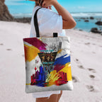 Personalised Brisbane Lions Football Tote Bag Australia City Skyline Graphic Fierce Mascot Art