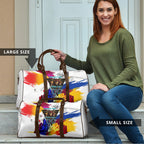 Personalised Brisbane Lions Football Travel Bag Australia City Skyline Graphic Fierce Mascot Art