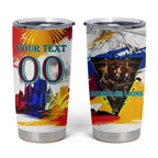 Personalised Brisbane Lions Football Tumbler Cup Australia City Skyline Graphic Fierce Mascot Art