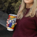 Personalised Brisbane Lions Football Tumbler Cup Australia City Skyline Graphic Fierce Mascot Art