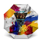 Personalised Brisbane Lions Football Umbrella Australia City Skyline Graphic Fierce Mascot Art