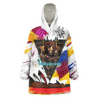 Personalised Brisbane Lions Football Wearable Blanket Hoodie Australia City Skyline Graphic Fierce Mascot Art
