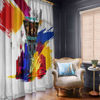 Personalised Brisbane Lions Football Window Curtain Australia City Skyline Graphic Fierce Mascot Art