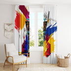 Personalised Brisbane Lions Football Window Curtain Australia City Skyline Graphic Fierce Mascot Art