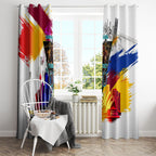 Personalised Brisbane Lions Football Window Curtain Australia City Skyline Graphic Fierce Mascot Art