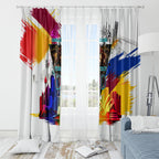 Personalised Brisbane Lions Football Window Curtain Australia City Skyline Graphic Fierce Mascot Art