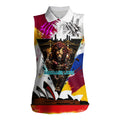 Personalised Brisbane Lions Football Women Sleeveless Polo Shirt Australia City Skyline Graphic Fierce Mascot Art