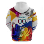 Personalised Brisbane Lions Football Zip Hoodie Australia City Skyline Graphic Fierce Mascot Art