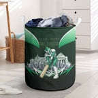 Personalised Melbourne Stars Cricket Mascot Skyline Laundry Basket Comic Style Superhero Mascot Fan Art Graphic