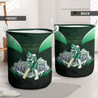 Personalised Melbourne Stars Cricket Mascot Skyline Laundry Basket Comic Style Superhero Mascot Fan Art Graphic