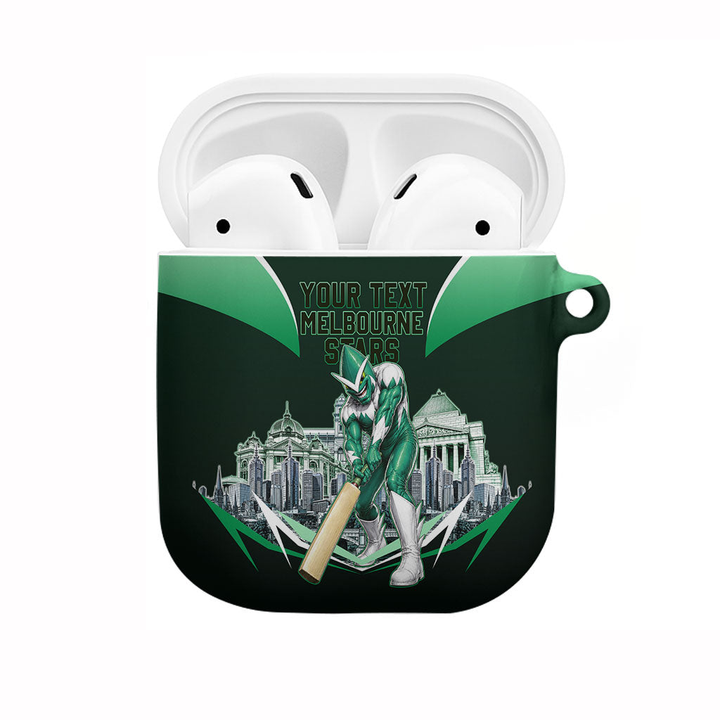 Personalised Melbourne Stars Cricket Mascot Skyline AirPods Case Comic Style Superhero Mascot Fan Art Graphic