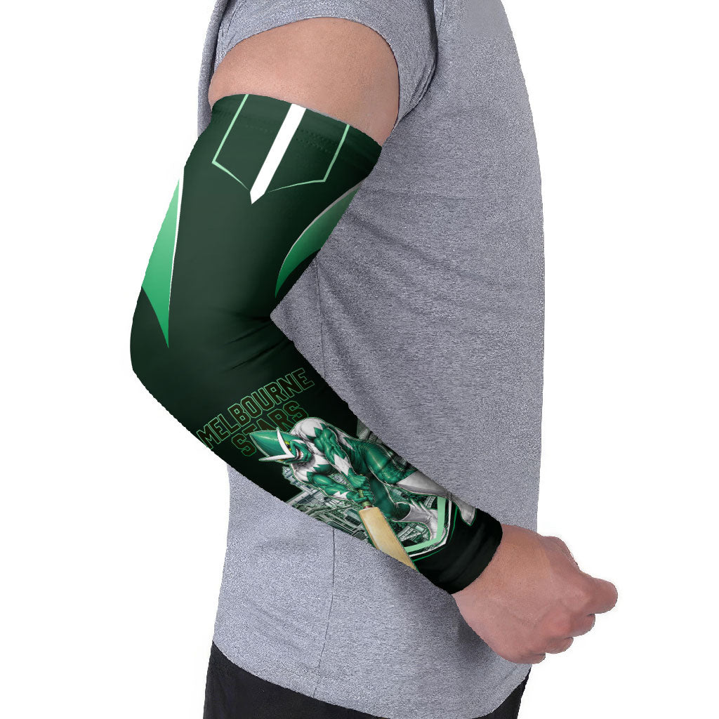 Personalised Melbourne Stars Cricket Mascot Skyline Arm Sleeves Comic Style Superhero Mascot Fan Art Graphic