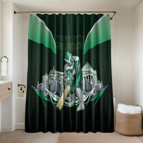 Personalised Melbourne Stars Cricket Mascot Skyline Bathroom Set Comic Style Superhero Mascot Fan Art Graphic