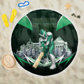 Personalised Melbourne Stars Cricket Mascot Skyline Beach Blanket Comic Style Superhero Mascot Fan Art Graphic