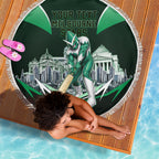 Personalised Melbourne Stars Cricket Mascot Skyline Beach Blanket Comic Style Superhero Mascot Fan Art Graphic