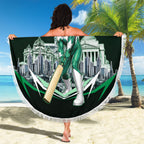 Personalised Melbourne Stars Cricket Mascot Skyline Beach Blanket Comic Style Superhero Mascot Fan Art Graphic