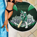 Personalised Melbourne Stars Cricket Mascot Skyline Beach Blanket Comic Style Superhero Mascot Fan Art Graphic