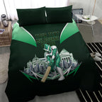 Personalised Melbourne Stars Cricket Mascot Skyline Bedding Set Comic Style Superhero Mascot Fan Art Graphic