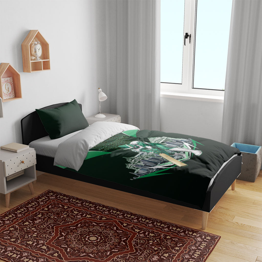 Personalised Melbourne Stars Cricket Mascot Skyline Bedding Set Comic Style Superhero Mascot Fan Art Graphic