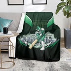 Personalised Melbourne Stars Cricket Mascot Skyline Blanket Comic Style Superhero Mascot Fan Art Graphic