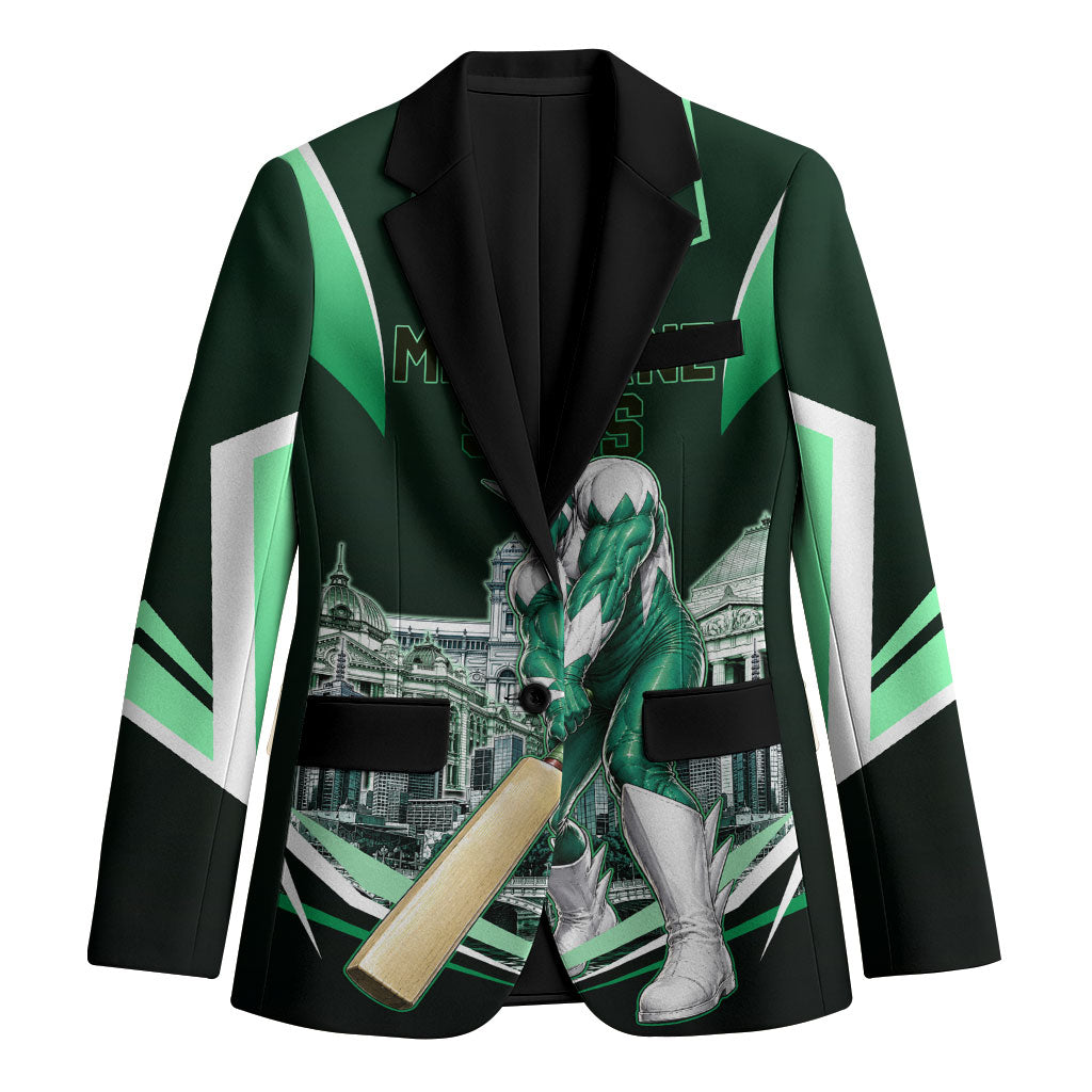 Personalised Melbourne Stars Cricket Mascot Skyline Blazer Comic Style Superhero Mascot Fan Art Graphic
