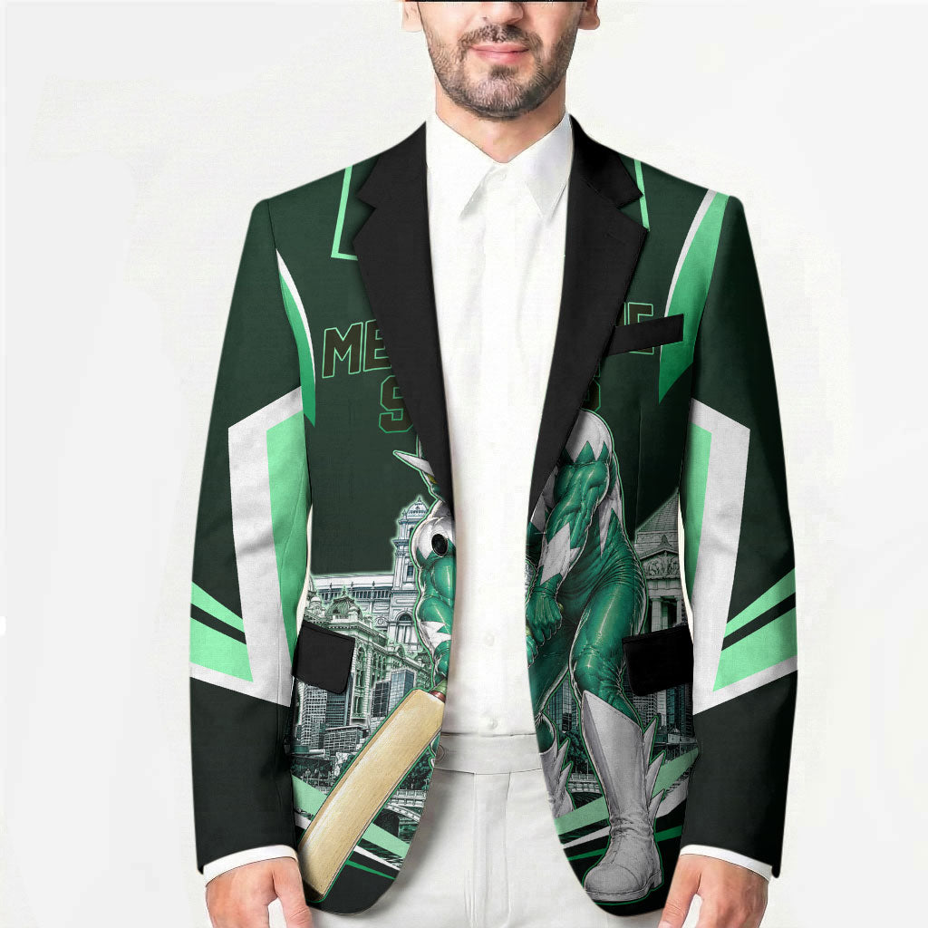 Personalised Melbourne Stars Cricket Mascot Skyline Blazer Comic Style Superhero Mascot Fan Art Graphic