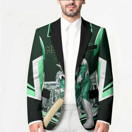 Personalised Melbourne Stars Cricket Mascot Skyline Blazer Comic Style Superhero Mascot Fan Art Graphic