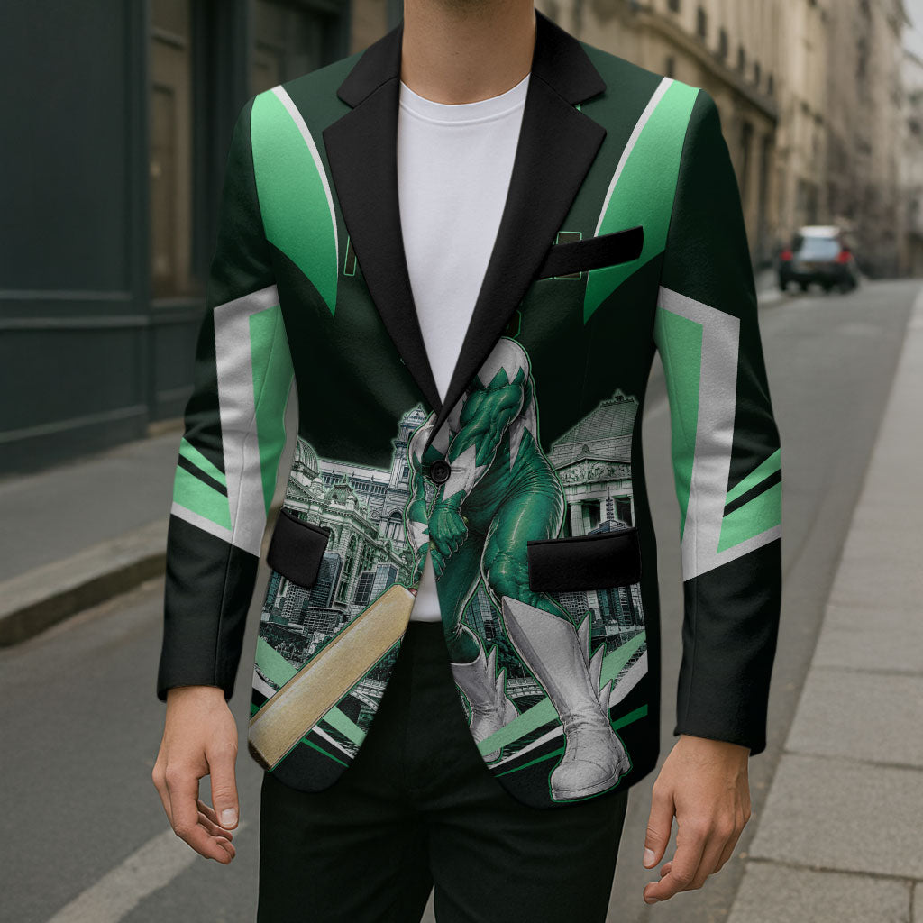 Personalised Melbourne Stars Cricket Mascot Skyline Blazer Comic Style Superhero Mascot Fan Art Graphic