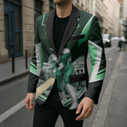 Personalised Melbourne Stars Cricket Mascot Skyline Blazer Comic Style Superhero Mascot Fan Art Graphic