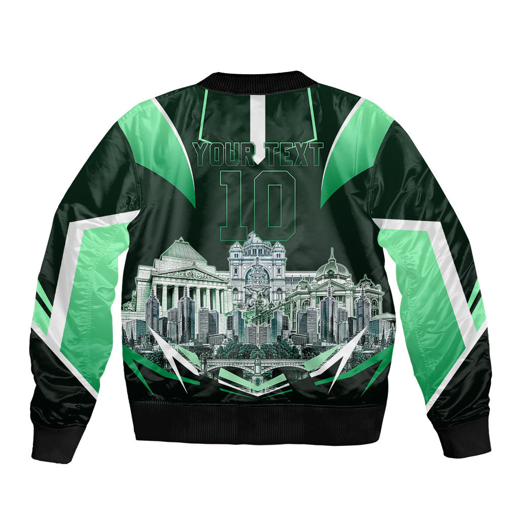 Personalised Melbourne Stars Cricket Mascot Skyline Bomber Jacket Comic Style Superhero Mascot Fan Art Graphic