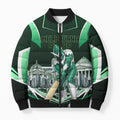 Personalised Melbourne Stars Cricket Mascot Skyline Bomber Puffer Jacket Comic Style Superhero Mascot Fan Art Graphic