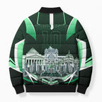 Personalised Melbourne Stars Cricket Mascot Skyline Bomber Puffer Jacket Comic Style Superhero Mascot Fan Art Graphic