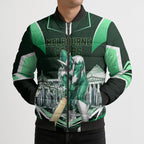 Personalised Melbourne Stars Cricket Mascot Skyline Bomber Puffer Jacket Comic Style Superhero Mascot Fan Art Graphic