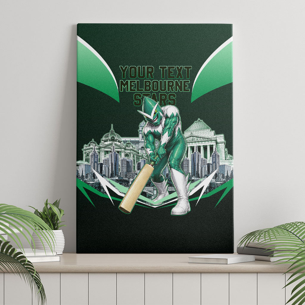 Personalised Melbourne Stars Cricket Mascot Skyline Canvas Wall Art Comic Style Superhero Mascot Fan Art Graphic