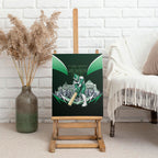 Personalised Melbourne Stars Cricket Mascot Skyline Canvas Wall Art Comic Style Superhero Mascot Fan Art Graphic