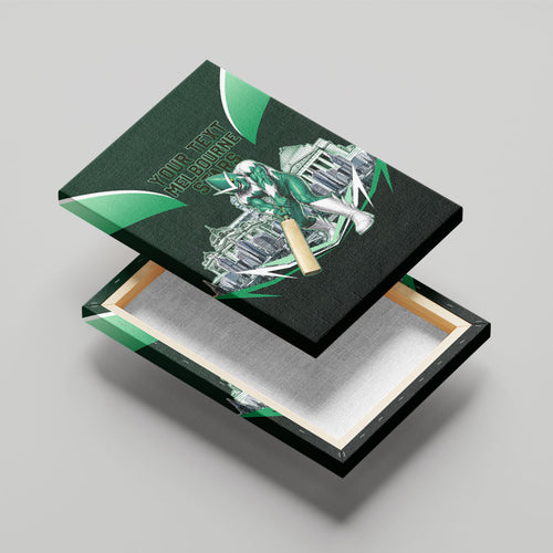 Personalised Melbourne Stars Cricket Mascot Skyline Canvas Wall Art Comic Style Superhero Mascot Fan Art Graphic