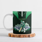 Personalised Melbourne Stars Cricket Mascot Skyline Ceramic Mug Comic Style Superhero Mascot Fan Art Graphic