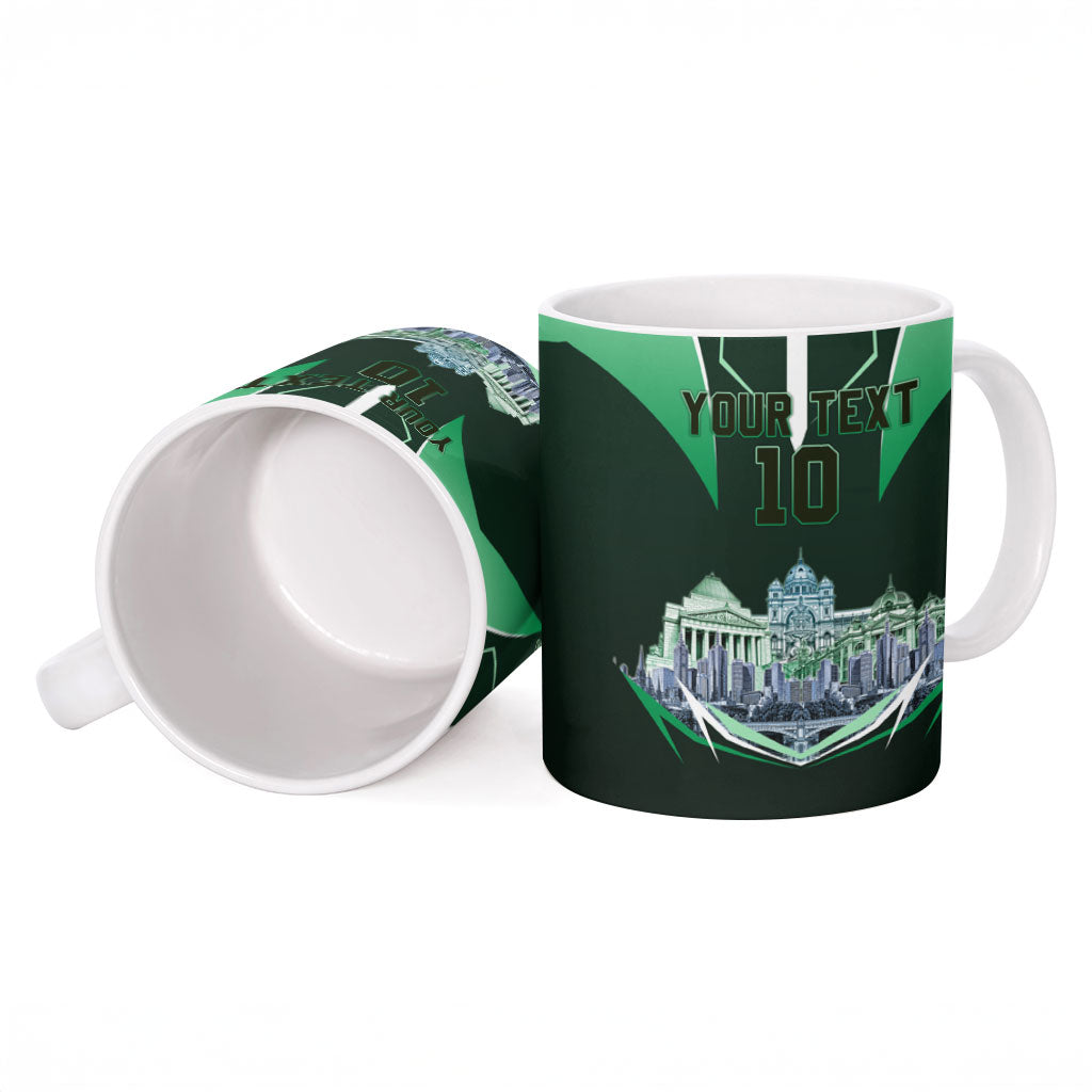 Personalised Melbourne Stars Cricket Mascot Skyline Ceramic Mug Comic Style Superhero Mascot Fan Art Graphic
