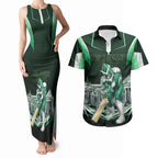 Personalised Melbourne Stars Cricket Mascot Skyline Couples Matching Tank Maxi Dress and Hawaiian Shirt Comic Style Superhero Mascot Fan Art Graphic