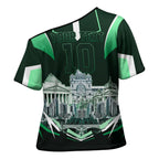 Personalised Melbourne Stars Cricket Mascot Skyline Cross Shoulder Shirt Comic Style Superhero Mascot Fan Art Graphic