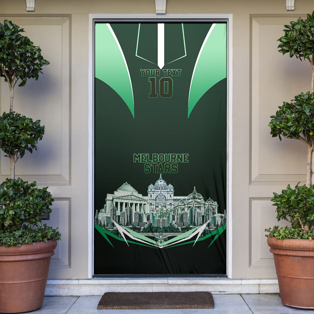 Personalised Melbourne Stars Cricket Mascot Skyline Door Cover Comic Style Superhero Mascot Fan Art Graphic