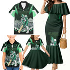 Personalised Melbourne Stars Cricket Mascot Skyline Family Matching Mermaid Dress and Hawaiian Shirt Comic Style Superhero Mascot Fan Art Graphic