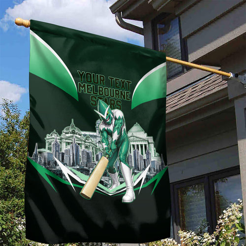 Personalised Melbourne Stars Cricket Mascot Skyline Garden Flag Comic Style Superhero Mascot Fan Art Graphic