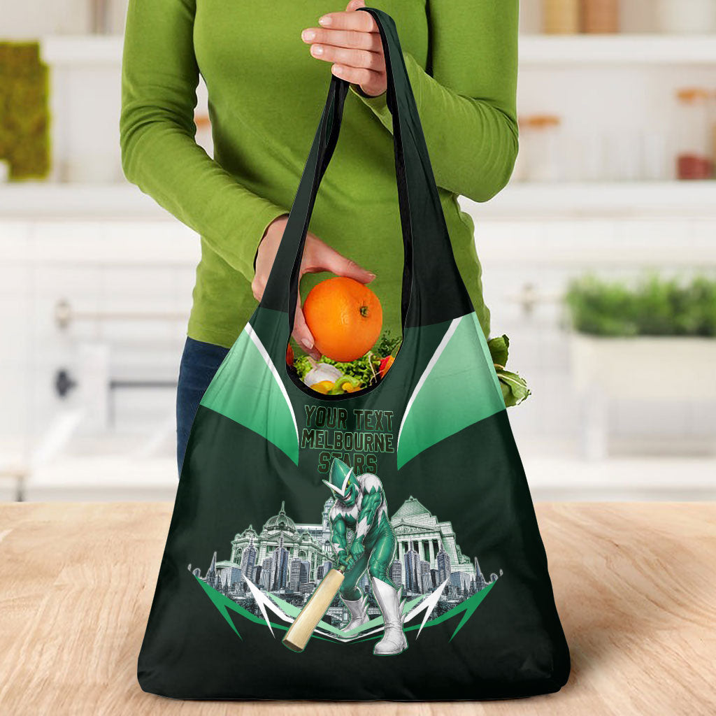 Personalised Melbourne Stars Cricket Mascot Skyline Grocery Bag Comic Style Superhero Mascot Fan Art Graphic