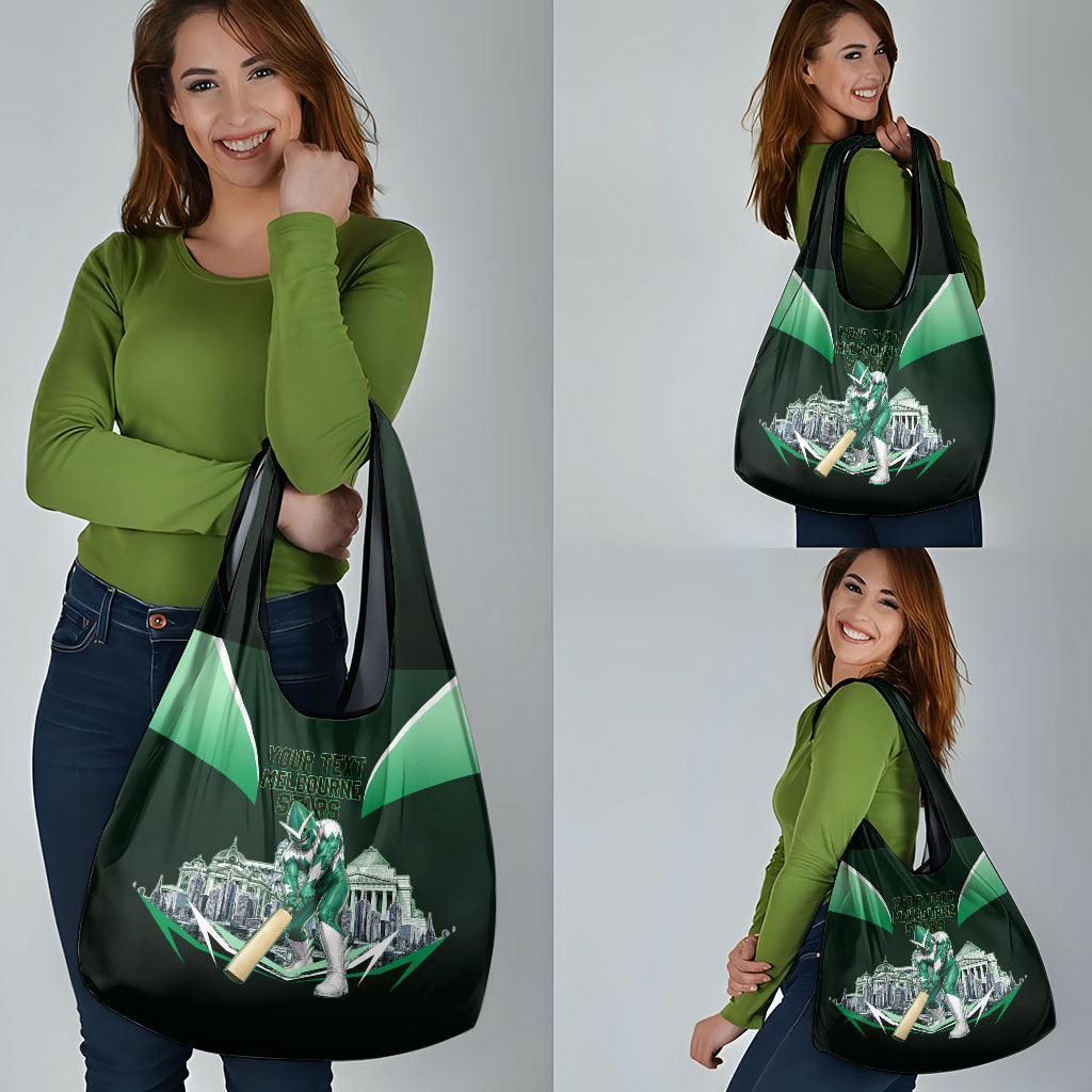 Personalised Melbourne Stars Cricket Mascot Skyline Grocery Bag Comic Style Superhero Mascot Fan Art Graphic