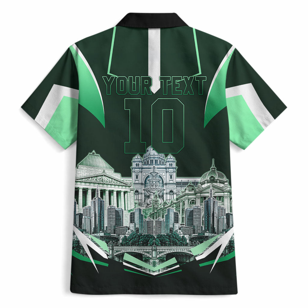 Personalised Melbourne Stars Cricket Mascot Skyline Hawaiian Shirt Comic Style Superhero Mascot Fan Art Graphic