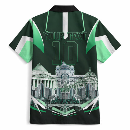 Personalised Melbourne Stars Cricket Mascot Skyline Hawaiian Shirt Comic Style Superhero Mascot Fan Art Graphic